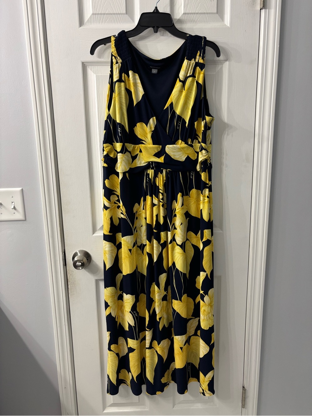 Tommy Hilfiger Navy Maxi Dress with Yellow Floral Print